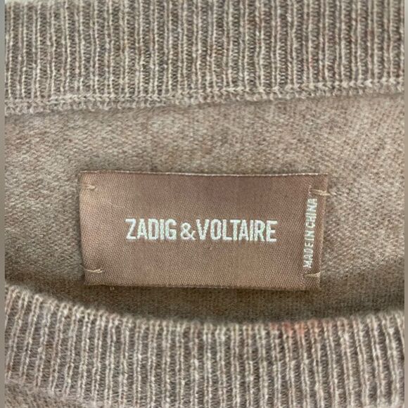 Zadig & Voltaire Vivi Patch Star Elbow Patch 100% Cashmere Sweater NWT. Small - Picture 5 of 11